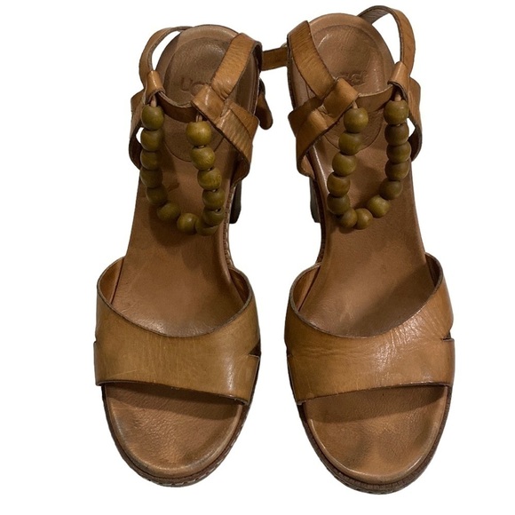 UGG Nima leather straps platform heel sandal women 8 boho retro brown Y2K party - Picture 2 of 12